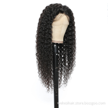 Brazilian Virgin Raw Hair Curly Water Wave 150% 180% 200% Pre Plucked Bleached Knot Hair Wigs Human Hair HD Lace Front Wig